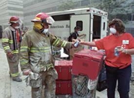 volunteers in lower Manhattan